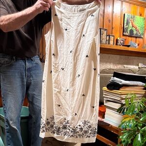 Coldwater Creek offwhite and Black Floral Midi Dress